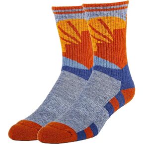 Men & Women Hiker Merino Wool Micro Crew Socks Cushion (Crestline, SM)