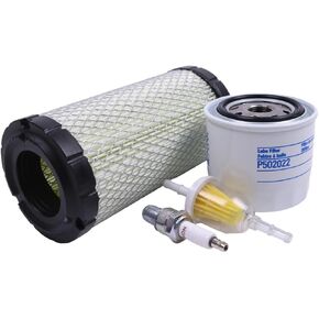DVPARTS 607462 607454 72084-G01 28463-G01 Air Filter Fuel Filter Oil Filter Spark Plug Compatible with EZGO RXV 2008-up & EZGO TXT 2010-up Gas Carts w/ 4 Cycle Kawasaki Motor Golf Cart Tune Up Kit