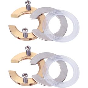 2 Sets Faucet Fixing Nut, 32mm / 1.26 Inch Hot and Cold Faucet Fixing Tool Set Lock Nut, Faucet Mounting Nut, Gold