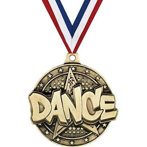 Dance Medals, 2" Gold Dance Competition Medal Award with Free Custom Engraving Prime
