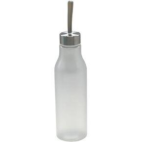 20oz Clear Water Bottle Stainless Steel Screw Cap Lid with Strap BPA-Free (Clear Taper)