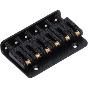 Electric Guitar Bridge, Comfortable Touch Standard Size Iron Copper Top Load Bridge 6 Strings for Stringed Instrument(Black)