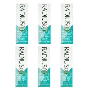 Radius - Organic Coconut Oil Toothpaste, USDA Organic Certified (Mint Aloe Neem, 3 oz, 6pack)