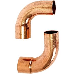 Copper Pipe Fitting 7/8" OD FTG x C | Long Radius Elbow LR 90 HVAC - Lead-Free, Durable Copper Elbow for Air Conditioning and Plumbing (Pack of 2)