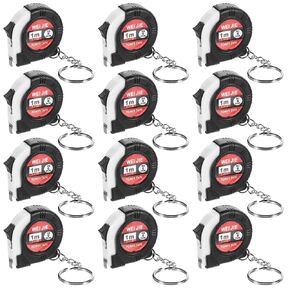 12 Pcs Mini Tape Measure Keychain Tape Measure, 1.5 Inch Functional Mini Tape Measure with Stable Slide Lock Construction Party Favors Tape Measure for Birthday Party Favors Gift Bag Fillers Prize