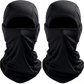 2 Pcs Balaclava Full Face Mask, Cold Weather Cover, Thermal Hood for Skiing, Hunting, Cycling Under Armor, Winter Gear Black