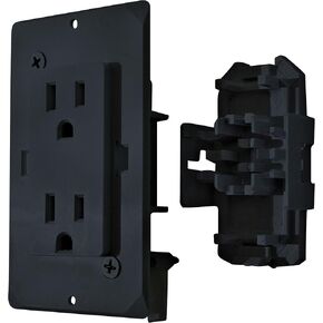 Diamond Group by Valterra DG15BKVP Decor Receptacle with Cover - 15A, 125V, Black