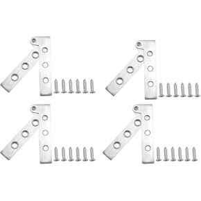 4PCS Swivel Small Chicken Beak Hinge with 4x16 Screws Stainless Steel Hidden Hinge One Word Swivel Hinge Swivel Door Pivot Hinge for Cabinet Door Fire Hydrant Cabinet Closet Wardrobe