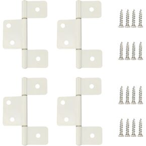 Three Leaf Non-Mortised Hinge for Mobile Home & RV Interior 4 Pack White Door Hinges with Screws