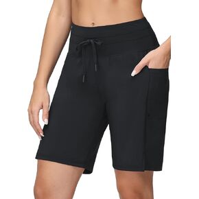 BALEAF Women's 5"/9" High Waisted Swim Board Shorts Quick Dry Swimsuits Bottoms with Drawstring