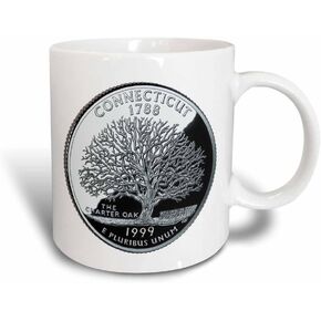 3dRose State Quarter of Connecticut PD-US Magic Transforming Mug, 11-Ounce