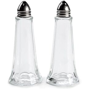 2pcs Pepper and Salt Grinder Glass Pepper Shakers Refillable Coarseness Adjustable Pepper Mill Shaker