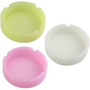 3Pack Silicone Ashtray Round Design Premium Silicone Rubber High Temperature Heat Resistant Ashtray for Indoors Outdoors