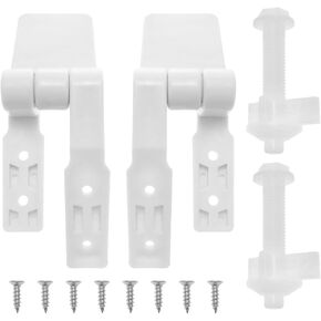 Universal White Plastic Toilet Seat Hinges Replacement Toilet Seat Hinges Toilet Seat Hinges Replacement Toilet Seat Hinge with Mounting Screw for Toilet Flapper 1 Set