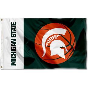 College Flags & Banners Co. Michigan State Spartans Basketball Logo Flag
