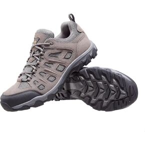 CAMEL CROWN Men's Waterproof Hiking Shoes Low Tops Leather Comfortable Lightweight Anti-Slip for Outdoor Trailing Camping Trekking Walking Work Gray Size 11