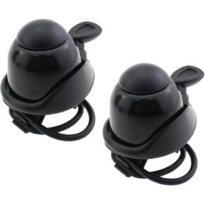 2PCS 5.8x5cm Mountain Bike Rotary Adjustable Ring Bell Black Bicycle Cycling Rattles Leather Ribbon Bell Loud Sound for Road Bike City Bike Sport Bike