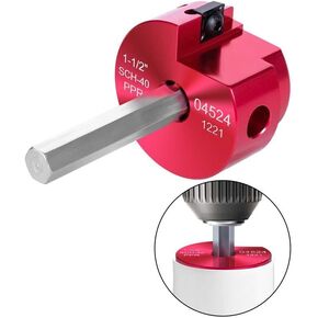 PVC Pipe Reamer Tool, PVC Fitting Saver with1-½-Inch Head Aluminum 3/8-Inch Hex Shaft & Plumbing Tool Head Aluminum, PVC Socket Saver For ABS Water Lines