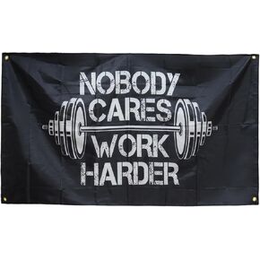 3x5 Feet Gym Motivational Flag Inspirational Flags College Dorm Fitness Wall Room Decor with 4 Brass Grommets