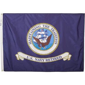 Annin Flagmakers U.S. Navy Retired Military Flag USA-Made to Official Specifications, Officially Licensed, 3 x 4 Feet (Model 977524)
