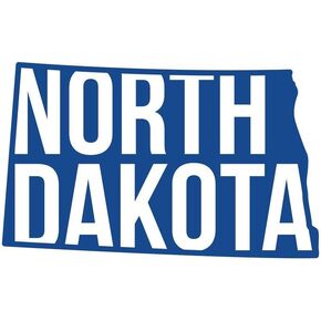 ND378B State Of North Dakota Decal Sticker | 5.5-Inches By 3.4-Inches | Premium Quality Blue Vinyl