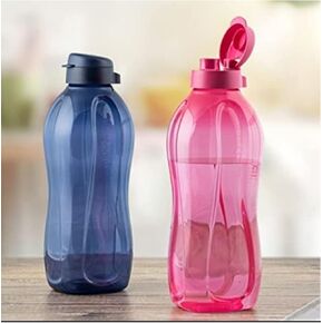 Tupperware . Plastic 2 Litres Eco Bottle Set Of 2 Pc, Multicolor