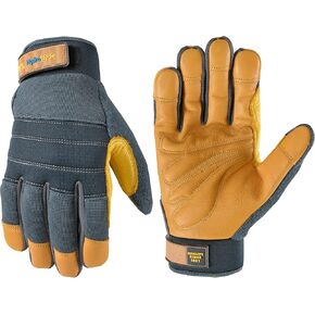 Wells Lamont Men's HydraHyde Premium Cowhide Hybrid Work Gloves, Water-Resistant Gloves, Large (3242L)