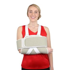 Brace Direct Adjustable Foam Arm Sling Shoulder Immobilizer - Use While Sleeping Support for Rotator Cuff, Broken and Fractured Bones, Sprains, Strains, Tears, post surgery & Dislocations