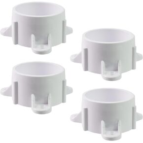 Antrader 1-1/2 Inch PVC Table Leg Cap Fittings Furniture Grade Rod Holder,4Pcs Table Screw Caps PVC Fittings White Screw Tab Caps with Mounting Screws, Fits for 1-1/2 Inch PVC Pipe