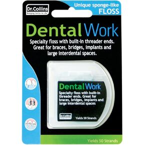 Dr Collins Dental Work Floss Implant Floss, Yields 50 strands