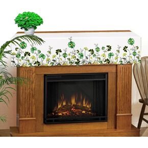 Grelucgo Embroidere Mantel Top Scarf Runner for St. Patrick's Day (Mantel Scarf 70x17 Inches)