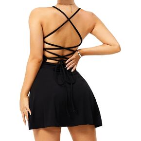 Tennis Dress Golf Dresses for Women with Shorts Backless Athletic Dress Casual Summer Dresses Cute Short Sun Dress