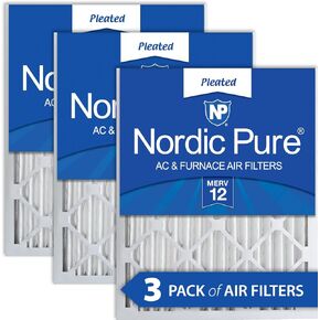 Nordic Pure 14x24x2 (13 1/2 x 23 1/2 x 1 3/4) Pleated MERV 12 Air Filters 3 Pack