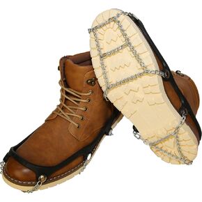 Mountain Goat Approved Shoe Chains - Snow & Ice Traction; Alt for Ice Cleats, Grips, Crampons, Grippers, Spikes; Anti-Slip for Shoes & Boots, Case Hardened Steel, Comfortable, Easy Slip-On (1 Pair)