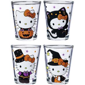 Silver Buffalo Sanrio Hello Kitty Spring Garden Flowers 4 Pack Mini Glass Set, 1.5 Ounces in Saudi Arabia