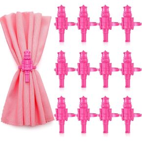 Christmas Nutcracker Napkin Rings Set of 12, Pink Soldier Napkin Rings Holiday Metal Napkin Holders for Xmas Table Setting Valentine's Day Dinnerware Wedding Party Vintage Decoration