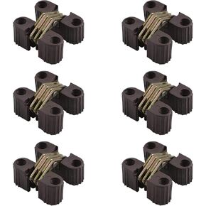 Hidden Hinges, 6PCS Plastic Folding Invisible Barrel Cross Hinge 180 Degree Cross Hinge Invisible Concealed Cross Door Hinge Furniture Hardware