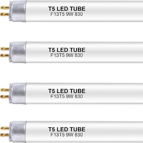 21 Inch F13T5/WW LED Replacement Bulbs, 3000K Warm White, T5 LED 9 Watts Replace Fluorescent Bulb with LED, 950 Lumens, Replacement Tube for Counter and Cabinet Fixture, 4 Pack