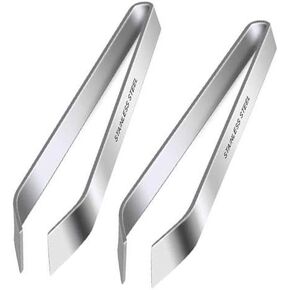 Skypia Kitchen Tweezers Stainless Steel, Tweezers for Fish Bones, Non-Slip, Precision Grip, Fish Tweezers, Fishbone Pliers, Kitchen Pliers Pincer Seafood Tools, Fish Bone Tweezers Set, 2 Pcs