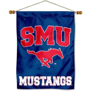 College Flags & Banners Co. Southern Methodist Mustangs Banner with Hanging Pole