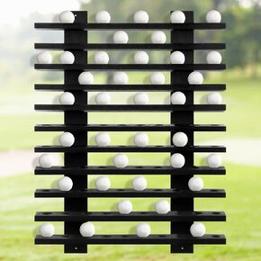 Marsui 110 Balls Golf Ball Display Case Black Golf Ball Display Rack Holds Wall Mount Removable Golf Ball Memorabilia Display Cases Golf Gifts for Golf Men Women Ball Collector