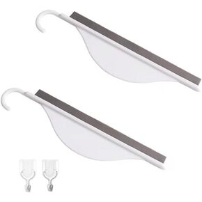 2Pcs Mini Squeegee with Hanging Hook, Bathroom Shower Mirror Squeegee for Tiles, Silicone Small Kitchen Countertop Sink Squeegee, Water Wiper Scrape Cleaner Tool with 2Hooks