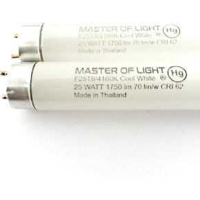 F25T8/CW (2 Pack) 25 Watt T8 Fluorescent Tube Light Bulb 36 Inch 4100K Replaces F25T8/841/HE, F25T8/TL841, F25T8/841, F25T8/TL741/PLUS/ALTO, F25T8/SP41/ECO, FO25/841/XP/ECO, F025/841/ECO