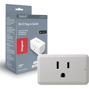 Legrand Radiant® Wi-Fi Matter Smart Plug Matter Hub Required 15A, Easy Setup, Enhanced Compatibility with Apple HomeKit, Google Home, Alexa & SmartThings, Easy Wi-Fi Connectivity w/Matter (1 Pack)