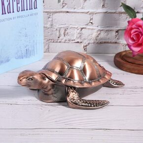 Windproof Alloy Ashtray, Retro Metal Sea Office Ornaments with Cover, Non Slip Bottom, Practical (Bronze)