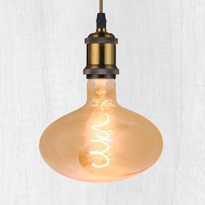 Oversized Decorative LED Light Bulbs,Giant Vintage Edison Light Bulb,TM160 Huge Mushroom Shape Bulbs,Pendant Lighting,Amber Glass 2200K Warm White,6W Dimmable 250LM(40W eq.),E26 Base (TM160)