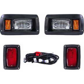 Club Car DS LED Adjustable Light kit 48V, 2 LED headlight, 2 LED taillight, 1 Basic wiring harness, Instruction & hardware included