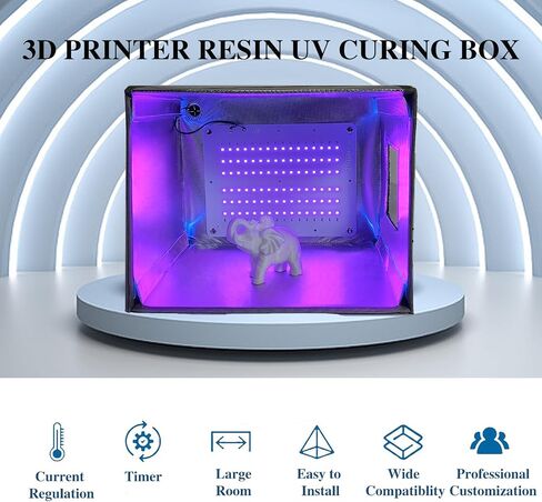 3D Printer Resin UV Curing Box Kit,395nm UV LED Lights Board with Light Controller,96 LED Light Beads, LED Lights Board Timer,Big Size Curing Box for Resin SLA DLP LCD 3D Printer Solidify Model in Saudi Arabia