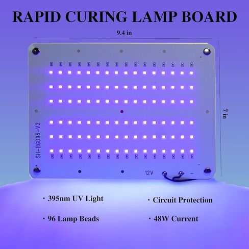 3D Printer Resin UV Curing Box Kit,395nm UV LED Lights Board with Light Controller,96 LED Light Beads, LED Lights Board Timer,Big Size Curing Box for Resin SLA DLP LCD 3D Printer Solidify Model in Saudi Arabia