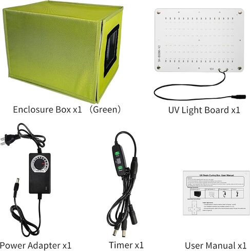 3D Printer Resin UV Curing Box Kit,395nm UV LED Lights Board with Light Controller,96 LED Light Beads, LED Lights Board Timer,Big Size Curing Box for Resin SLA DLP LCD 3D Printer Solidify Model in Saudi Arabia